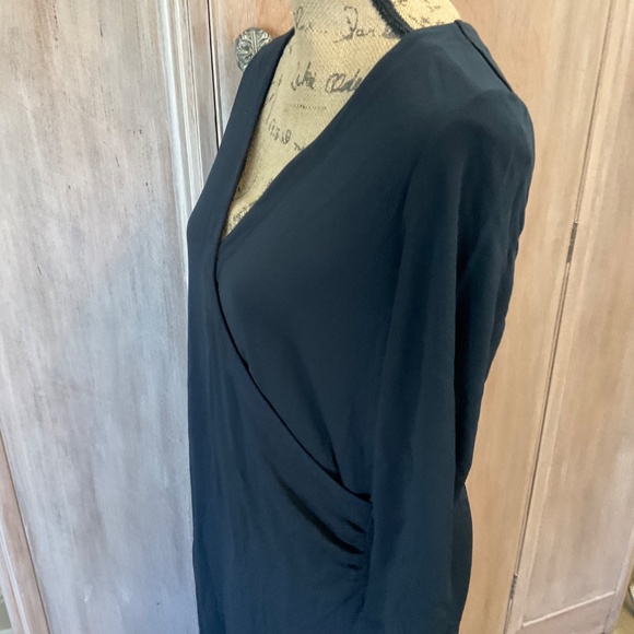 J. Jill Draped Ruched Midi Maxi v neck ruched wrap dress career event capsule M - Picture 5 of 11